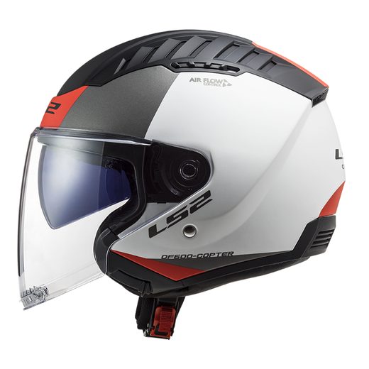 LS2 HELMETS LS2 OF600 COPTER II URBANE M.WHITE RED-06