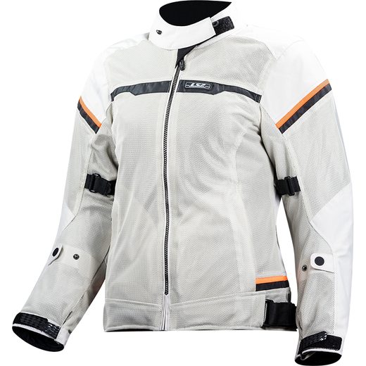 LS2 HELMETS LS2 RIVA LADY JACKET LIGHT GREY H-V ORANGE