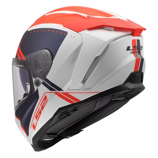 LS2 HELMETS LS2 FF817 CHALLENGER II TITAN WHITE BLUE RED