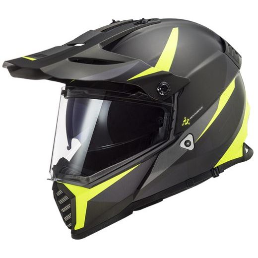 LS2 HELMETS LS2 MX436 PIONEER EVO ROUTER MATT BLACK H-V YELLOW