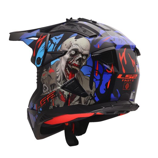 LS2 HELMETS LS2 MX708 FAST II ZOMBIE II BLACK RED BLUE-06