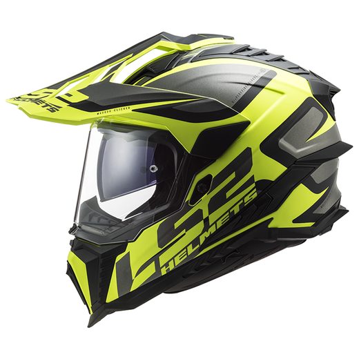 LS2 HELMETS LS2 MX701 EXPLORER ALTER MATT BLACK H-V YELLOW