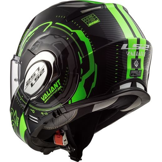 LS2 HELMETS LS2 FF399 VALIANT NUCLEUS BLACK GLOW GREEN