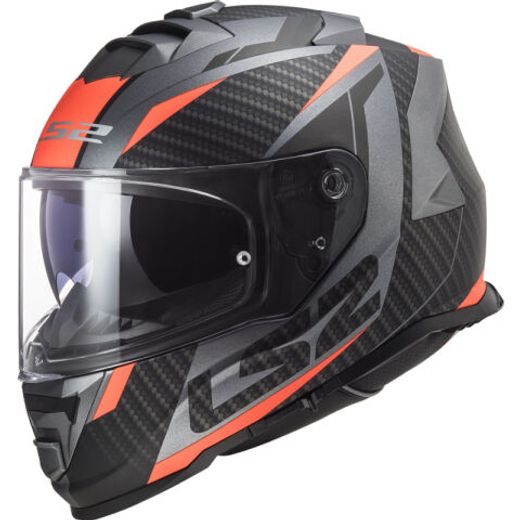 LS2 PŘILBA FF800 STORM RACER TITANIUM/FLUO ORANGE