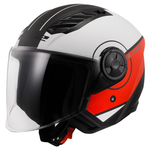 LS2 HELMETS LS2 OF616 AIRFLOW II COVER MATT WHITE RED-06