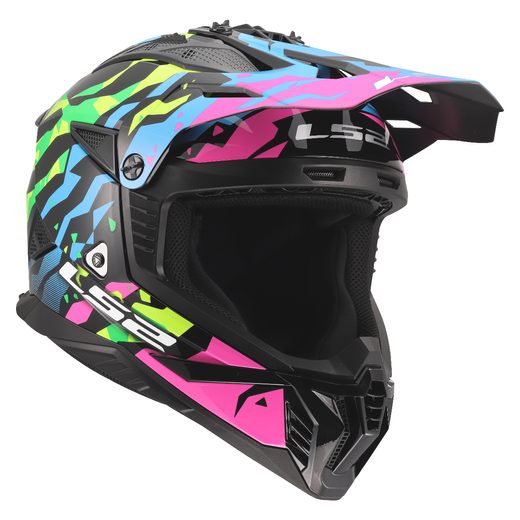 LS2 HELMETS LS2 MX708 FAST II GROTESK BLUE PINK GREEN-06