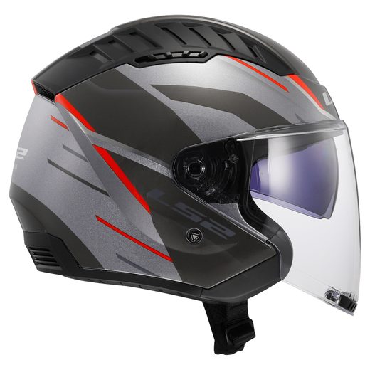 LS2 HELMETS LS2 OF600 COPTER II DISTON GREY RED-06
