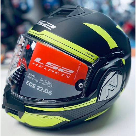 LS2 HELMETS LS2 FF906 ADVANT REVO MATT BLACK H-V YELLOW-06