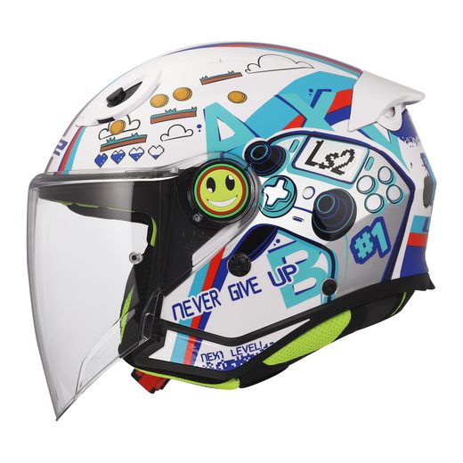LS2 HELMETS LS2 OF622 FUNNY II NEXT LEVEL WHITE
