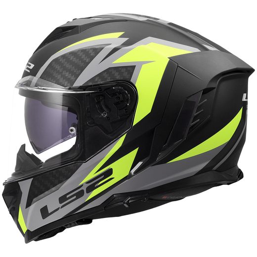 LS2 HELMETS LS2 FF818 STORM III DYNAMO BLACK H-V YELLOW