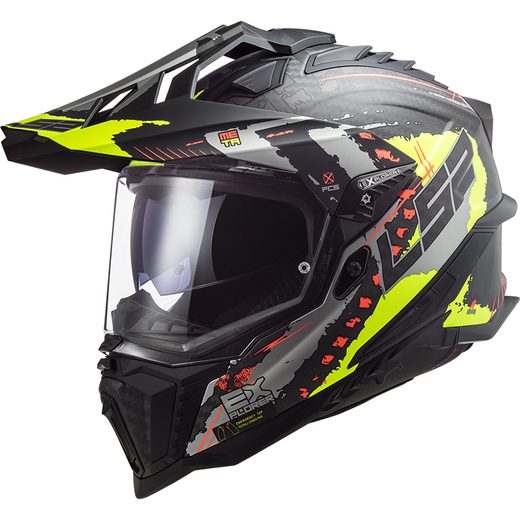 LS2 HELMETS LS2 MX701 EXPLORER C EXTEND MATT H-V YELLOW