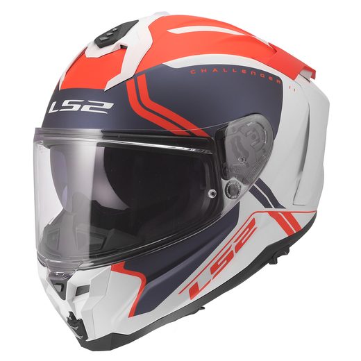 LS2 HELMETS LS2 FF817 CHALLENGER II TITAN WHITE BLUE RED