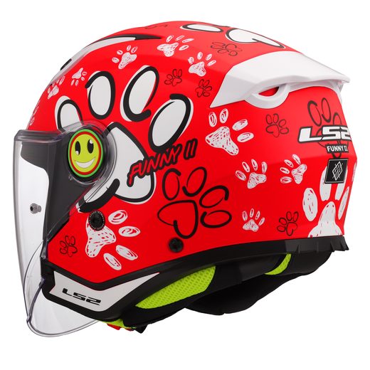 LS2 HELMETS LS2 OF622 FUNNY II PAWS RED