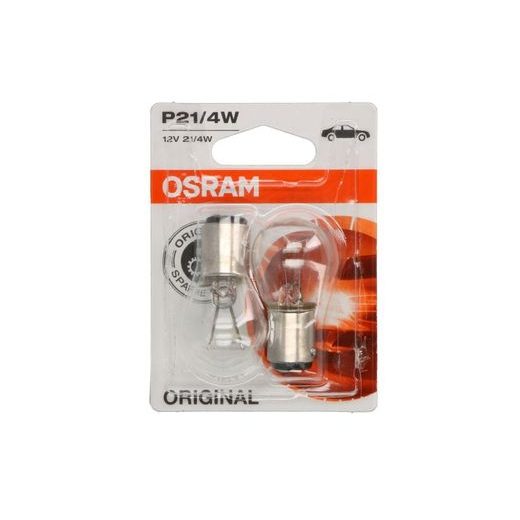 OSRAM ŽÁROVKA P21W (BLISTER 2 KS) 12V 21W BA15S STANDARD, S PATICÍ