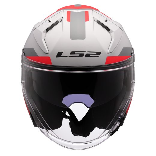 LS2 HELMETS LS2 OF603 INFINITY II FOCUS GREY RED-06
