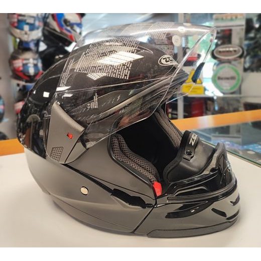 ZEUS PŘILBA ZS-611A GLOSS BLACK + ODNÍMATELNÁ BRADA