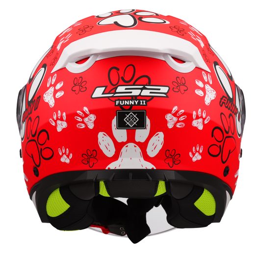 LS2 HELMETS LS2 OF622 FUNNY II PAWS RED