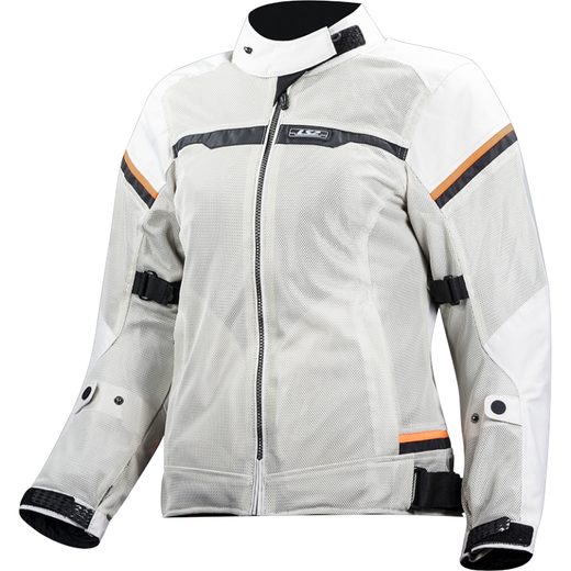 LS2 HELMETS LS2 RIVA LADY JACKET LIGHT GREY H-V ORANGE