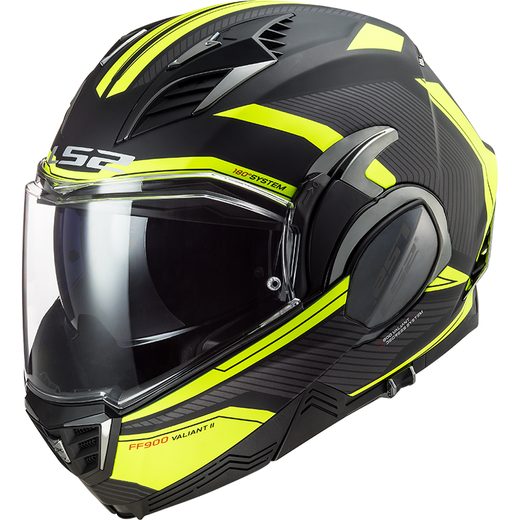 LS2 HELMETS LS2 FF900 VALIANT II REVO MATT BLACK H-V YELLOW