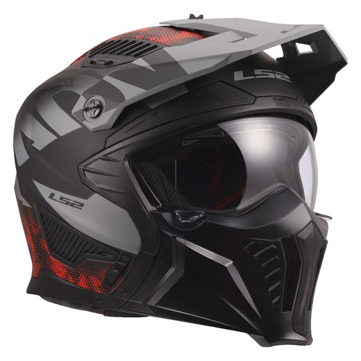 LS2 HELMETS LS2 OF606 DRIFTER GAS GREY RED-06