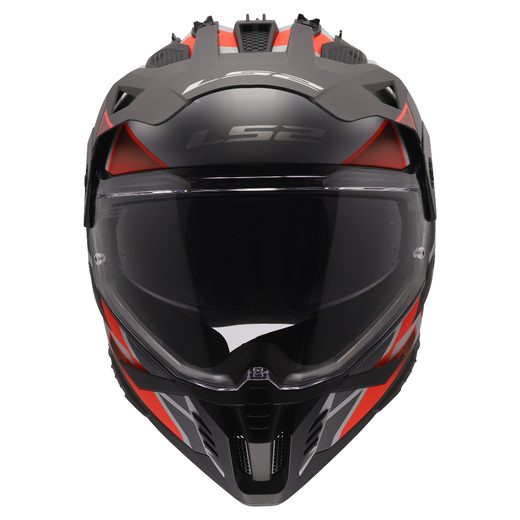 LS2 HELMETS LS2 MX702 PIONEER II BLOCK GREY RED-06