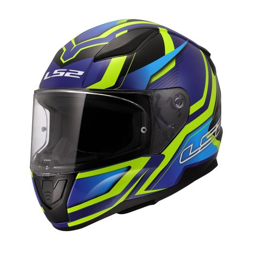 LS2 HELMETS LS2 FF353 RAPID II FLITZ H-VIS YELLOW BLUE-06