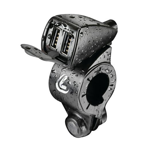 LAMPA 38828 DVOJITÁ VODOTĚSNÁ USB NABÍJEČKA NA ŘÍDÍTKA - ULTRA FAST CHARGE - 5400 MA - 12/24 V