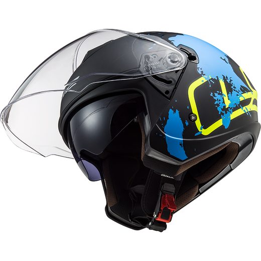 LS2 HELMETS LS2 OF573 TWISTER II XOVER MATT BLACK BLUE