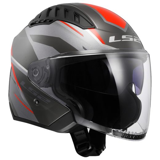 LS2 HELMETS LS2 OF600 COPTER II DISTON GREY RED-06