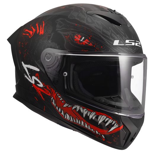 LS2 HELMETS LS2 FF820 RAPID III KAIJU II BLACK RED WHITE