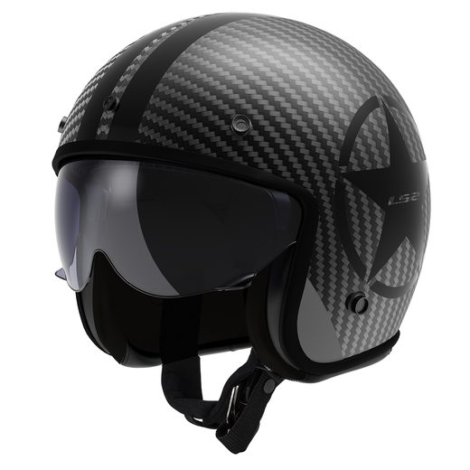 LS2 HELMETS LS2 OF601 BOB II C STAR BLACK-06