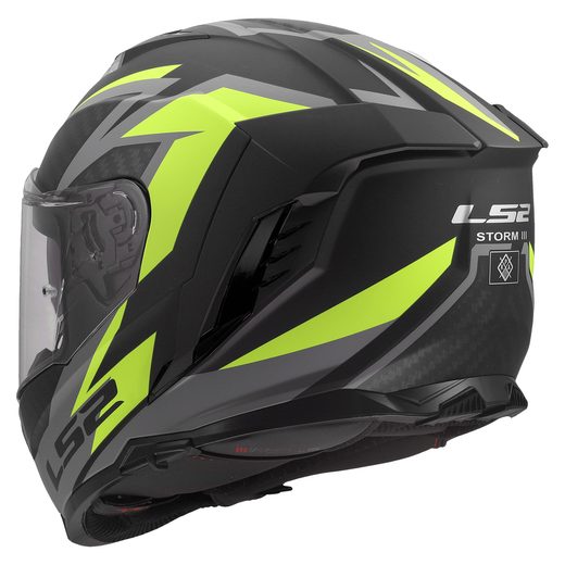 LS2 HELMETS LS2 FF818 STORM III DYNAMO BLACK H-V YELLOW