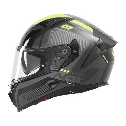 NOX PŘILBA N402 MENTOR BLACK NENON YELLOW