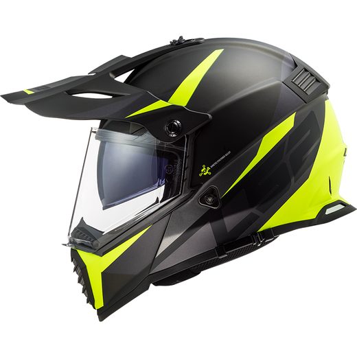 LS2 HELMETS LS2 MX436 PIONEER EVO ROUTER MATT BLACK H-V YELLOW