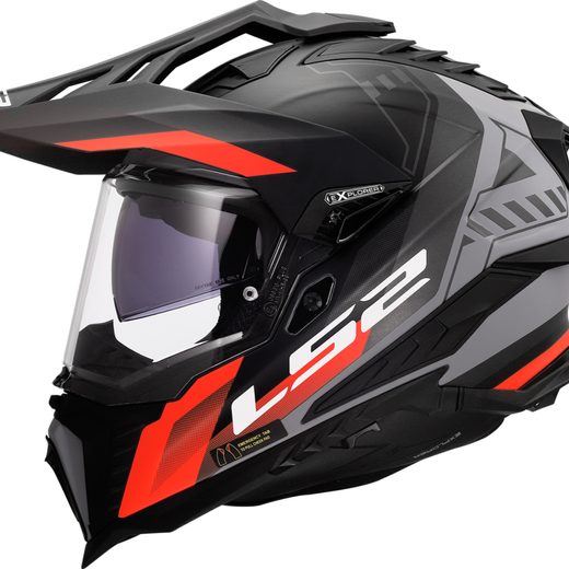 LS2 HELMETS LS2 MX701 EXPLORER HEXA BLACK RED GREY-06