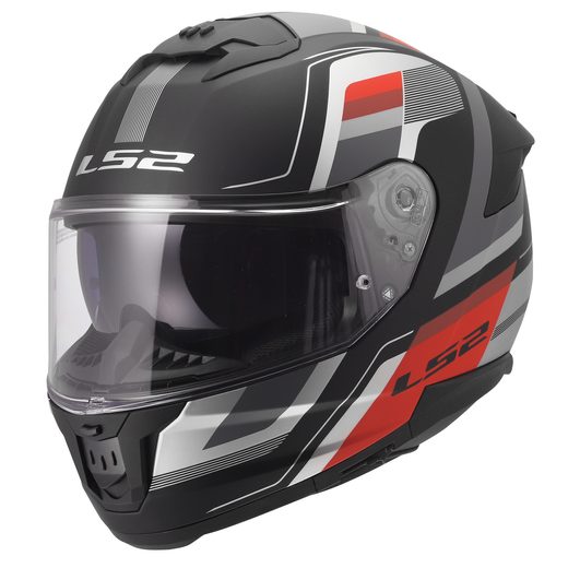 LS2 HELMETS LS2 FF808 STREAM II VINTAGE BLACK GREY RED-06