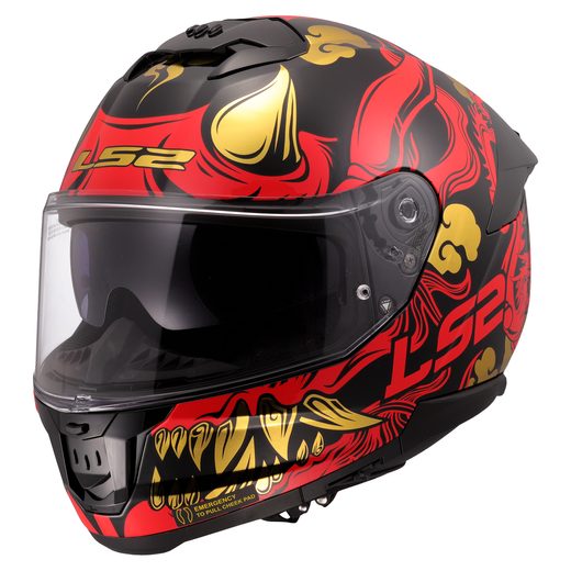 LS2 HELMETS LS2 FF808 STREAM II DRAKO BLACK RED-06