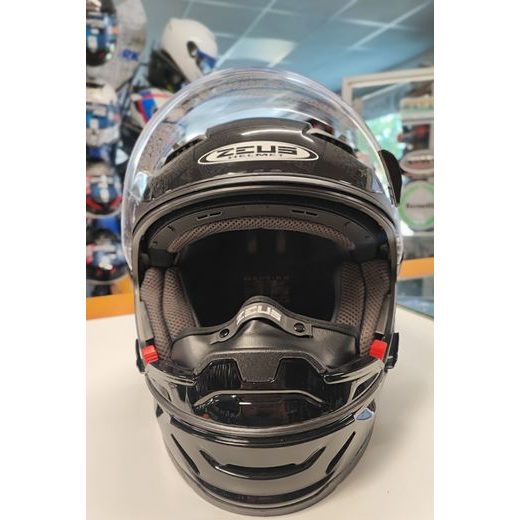 ZEUS PŘILBA ZS-611A GLOSS BLACK + ODNÍMATELNÁ BRADA