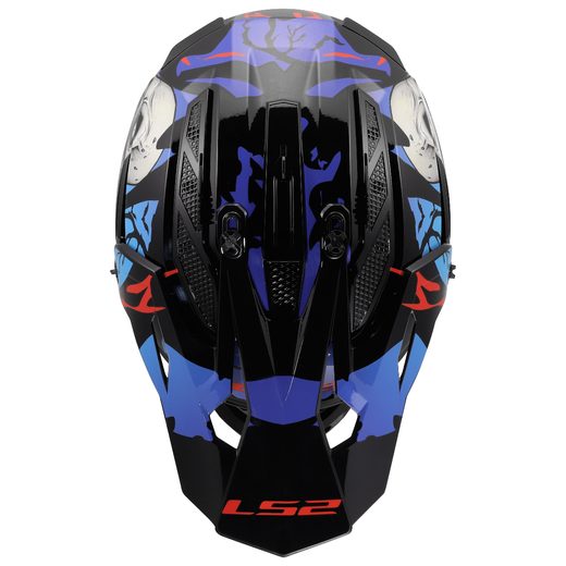 LS2 HELMETS LS2 MX708 FAST II ZOMBIE II BLACK RED BLUE-06
