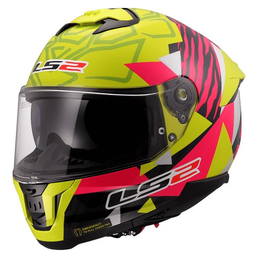 LS2 HELMETS LS2 FF808 STREAM II TIGER H-V YELLOW PINK-06