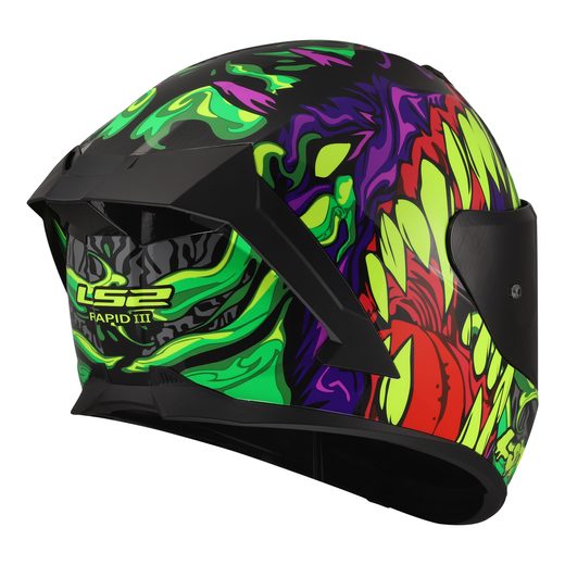 LS2 HELMETS LS2 FF820 RAPID III LYCANT PURPLE GREEN
