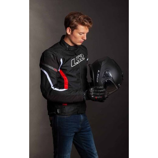 LS2 HELMETS LS2 GATE MAN JACKET BLACK RED