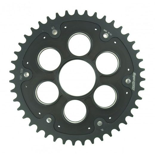 REAR SPROCKET STEALTH WITH ALLOY DISC SUPERSPROX RSA-737_530:43-BLK ČERNÁ 43 ZUBŮ, 520