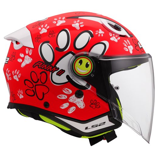LS2 HELMETS LS2 OF622 FUNNY II PAWS RED