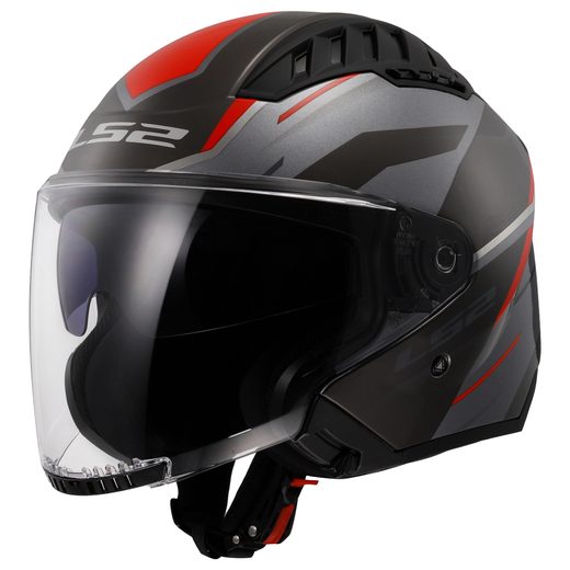 LS2 HELMETS LS2 OF600 COPTER II DISTON GREY RED-06