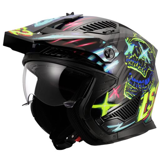 LS2 HELMETS LS2 OF606 DRIFTER RAYZ BLACK BLUE-06