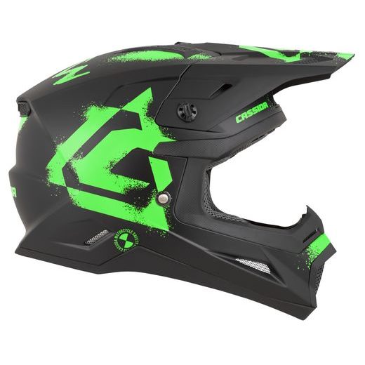CASSIDA PŘILBA DĚTSKÁ CUP 2 CREW BLACK MATT/GREEN FLUO