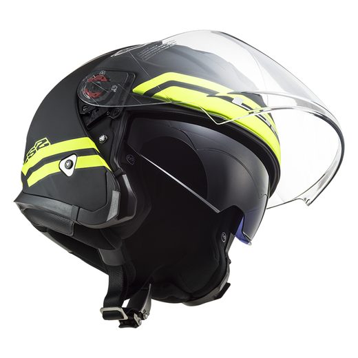 LS2 HELMETS LS2 OF521 INFINITY HYPER M.TITANIUM H-V YELLOW