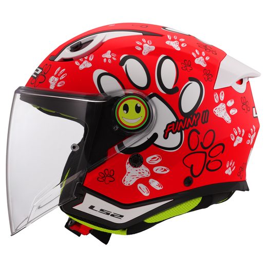 LS2 HELMETS LS2 OF622 FUNNY II PAWS RED