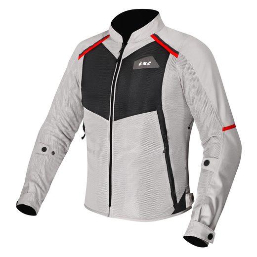 LS2 HELMETS LS2 BREEZE LADY JACKET GREY BLACK RED